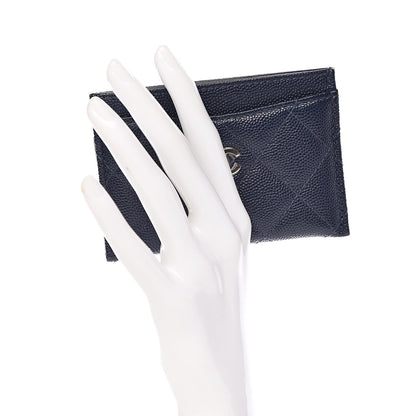 Chanel Caviar Quilted Card Holder Blue 2 of 9