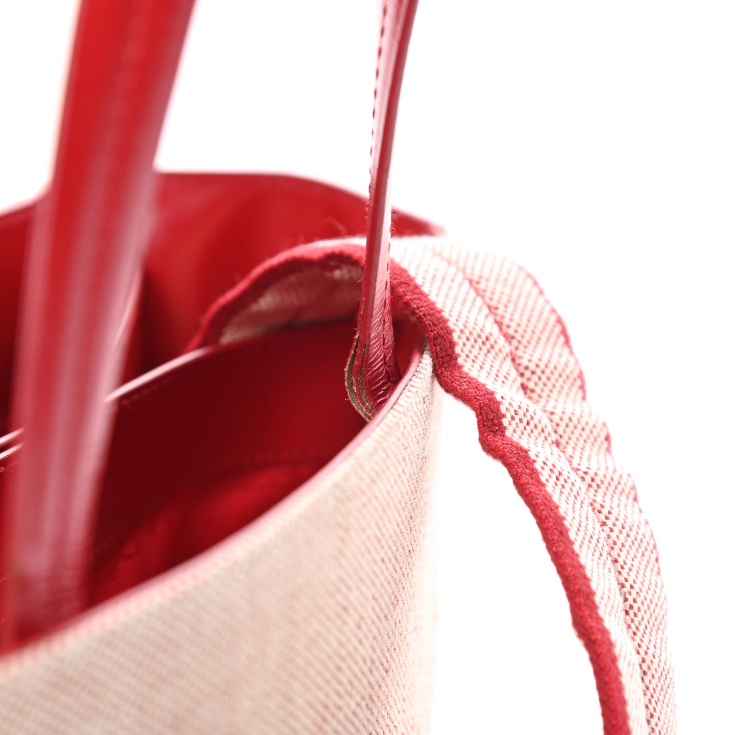 Prada Canapa Vitello Tote Naturale Rose 12 of 14