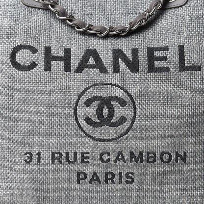 Chanel Woven Straw Raffia Medium Deauville Tote Grey 11 of 11