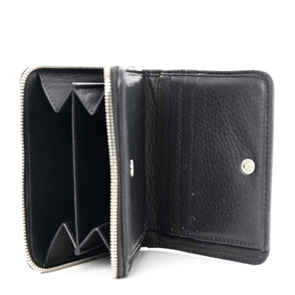 Balenciaga Calfskin Logo Zip Around Card Holder Black 5 of 9