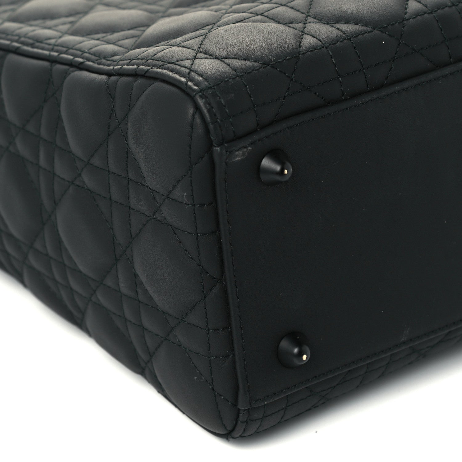 Christian Dior Ultra Matte Calfskin Cannage Large Lady Dior Black 9 of 10