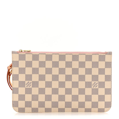Louis Vuitton Damier Azur Neverfull MM GM Pochette Rose Ballerine 1 of 7