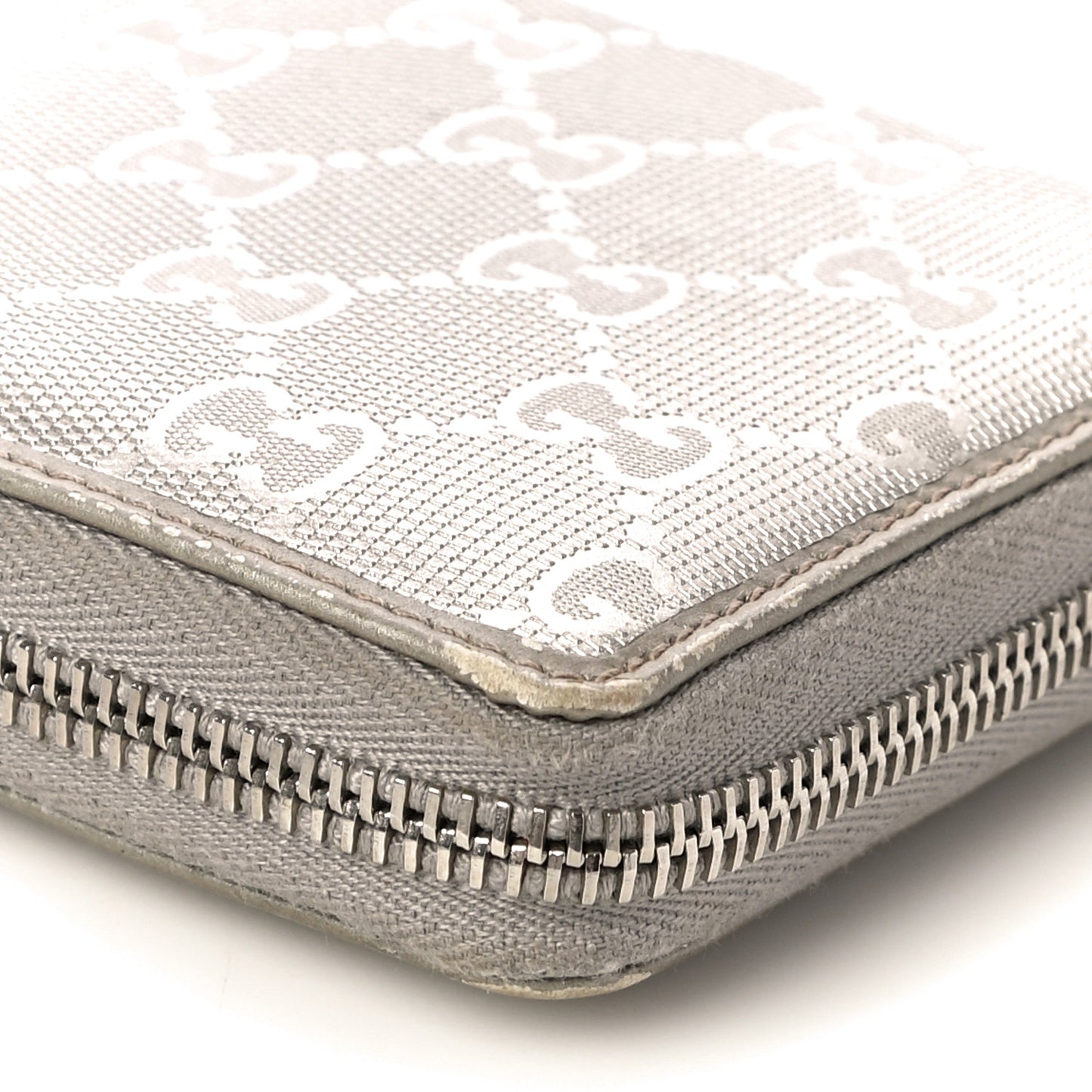 Imprime Monogram GG Pierce Zip Around Wallet Silver