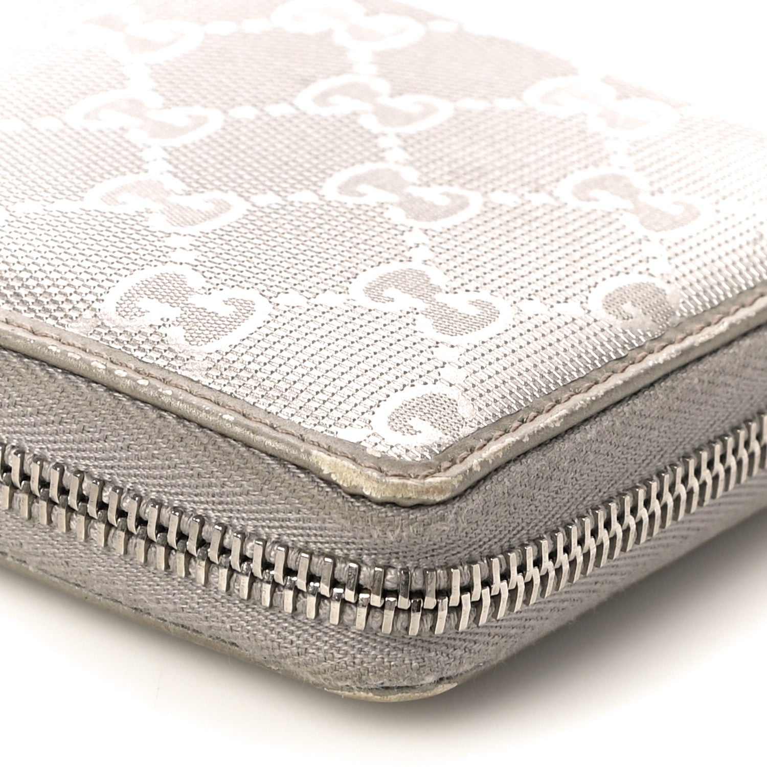 Gucci Imprime Monogram GG Pierce Zip Around Wallet Silver 11 of 12