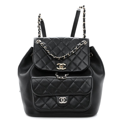 Chanel Lambskin Quilted Small Duma Drawstring Backpack Black 1 of 10