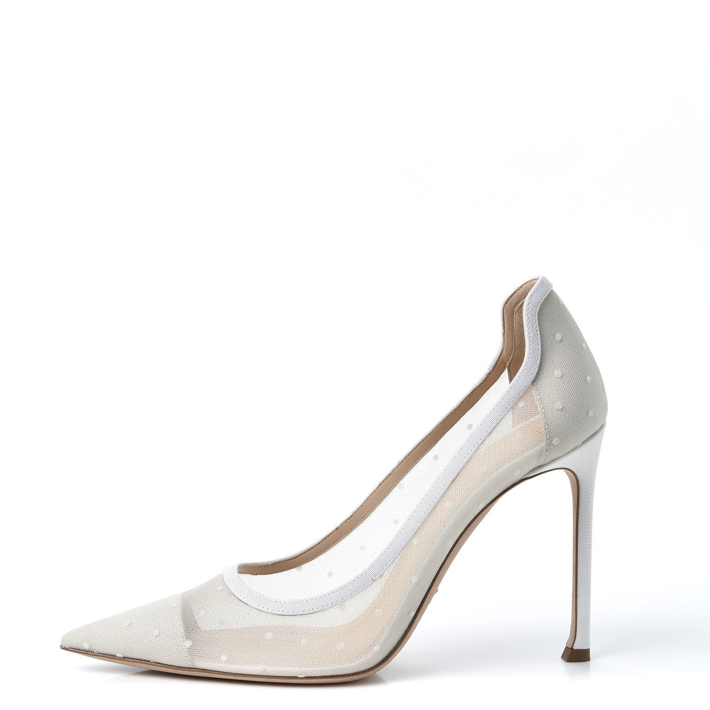 Mesh Plumetis Grosgrain D-Moi Pumps 39 White