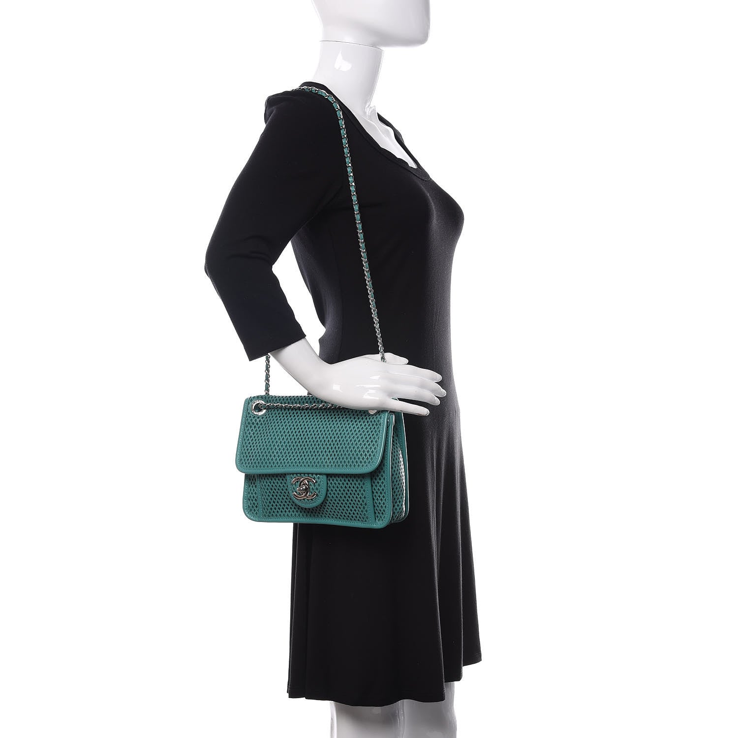 Chanel Perforated Calfskin Small Up In The Air Flap Green 2 of 10
