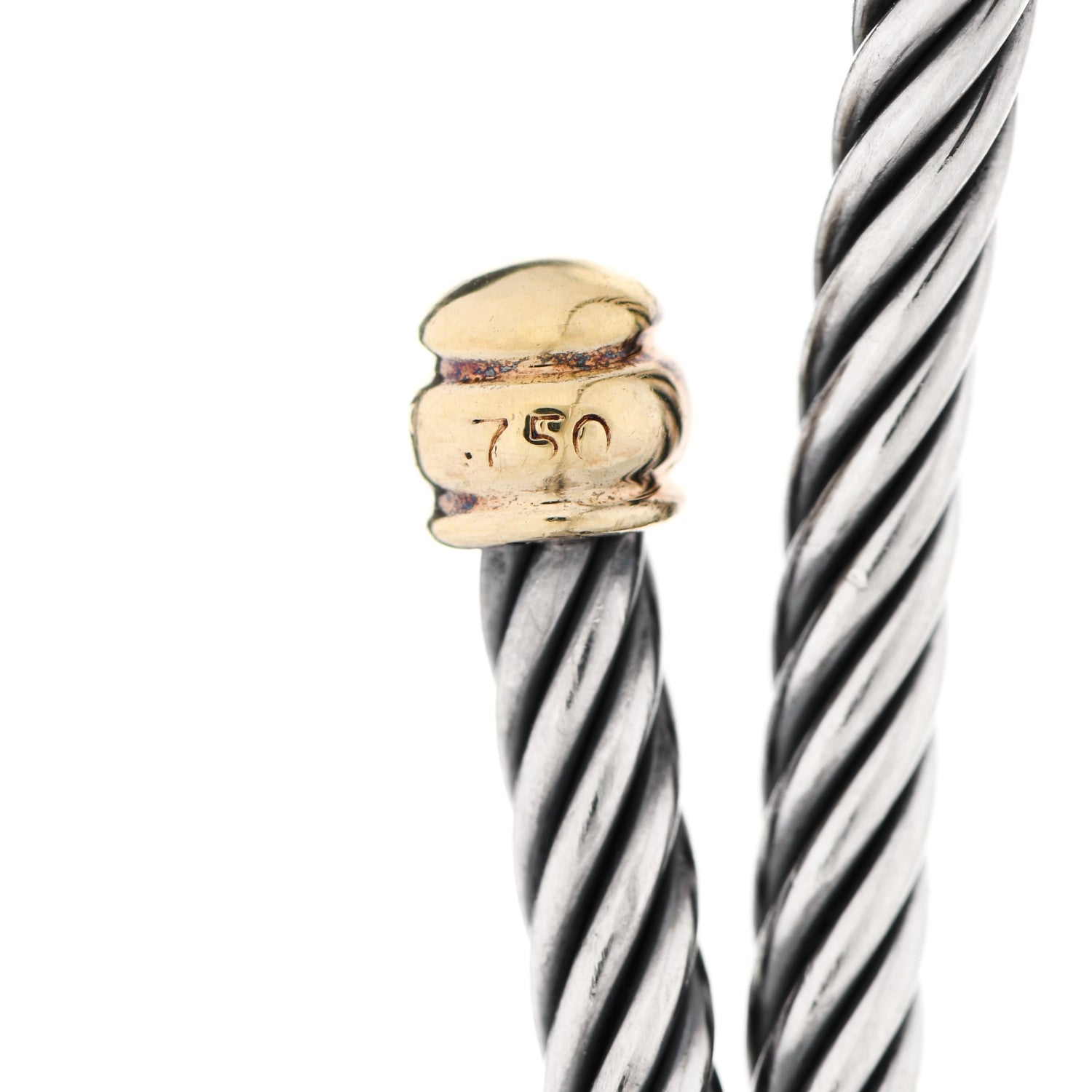 David Yurman Sterling Silver 18K Yellow Gold Diamond Crossover X Station Bypass Bracelet 4 of 4