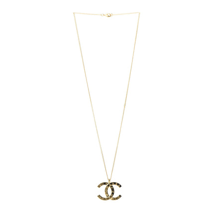 Chanel Metal CC Paris Button Necklace Gold 3 of 4