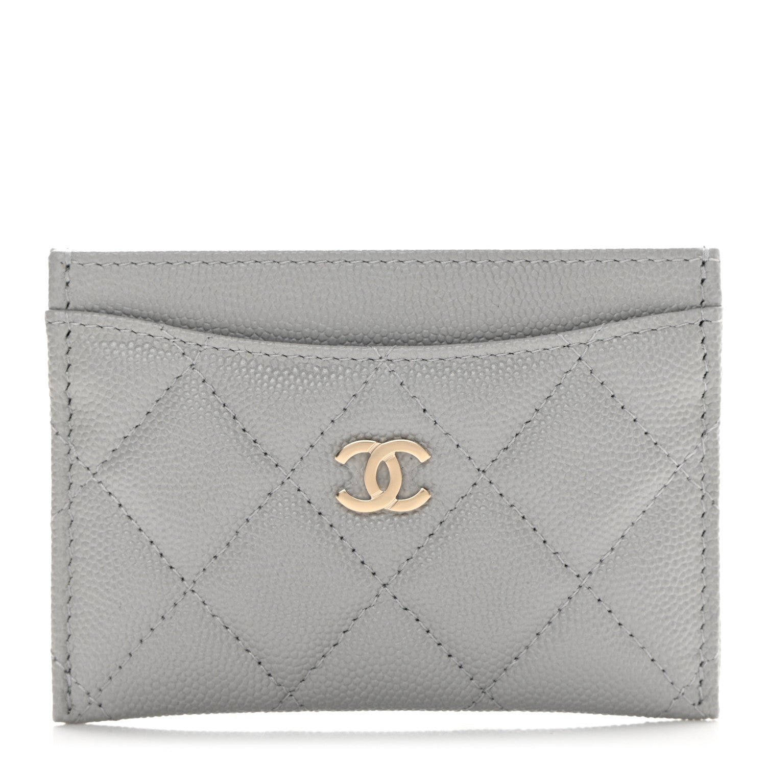 Chanel Caviar Quilted Card Holder Grey 1 of 8