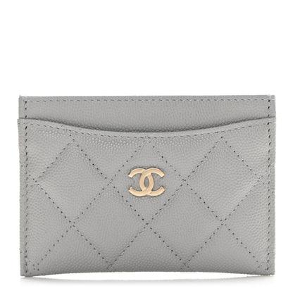 Chanel Caviar Quilted Card Holder Grey 1 of 8