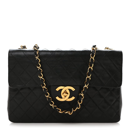 Chanel Lambskin Quilted XL Jumbo Single Flap Black 1 of 10