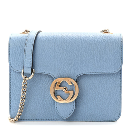 Gucci Dollar Calfskin Small Interlocking G Shoulder Bag Mineral Blue 1 of 11