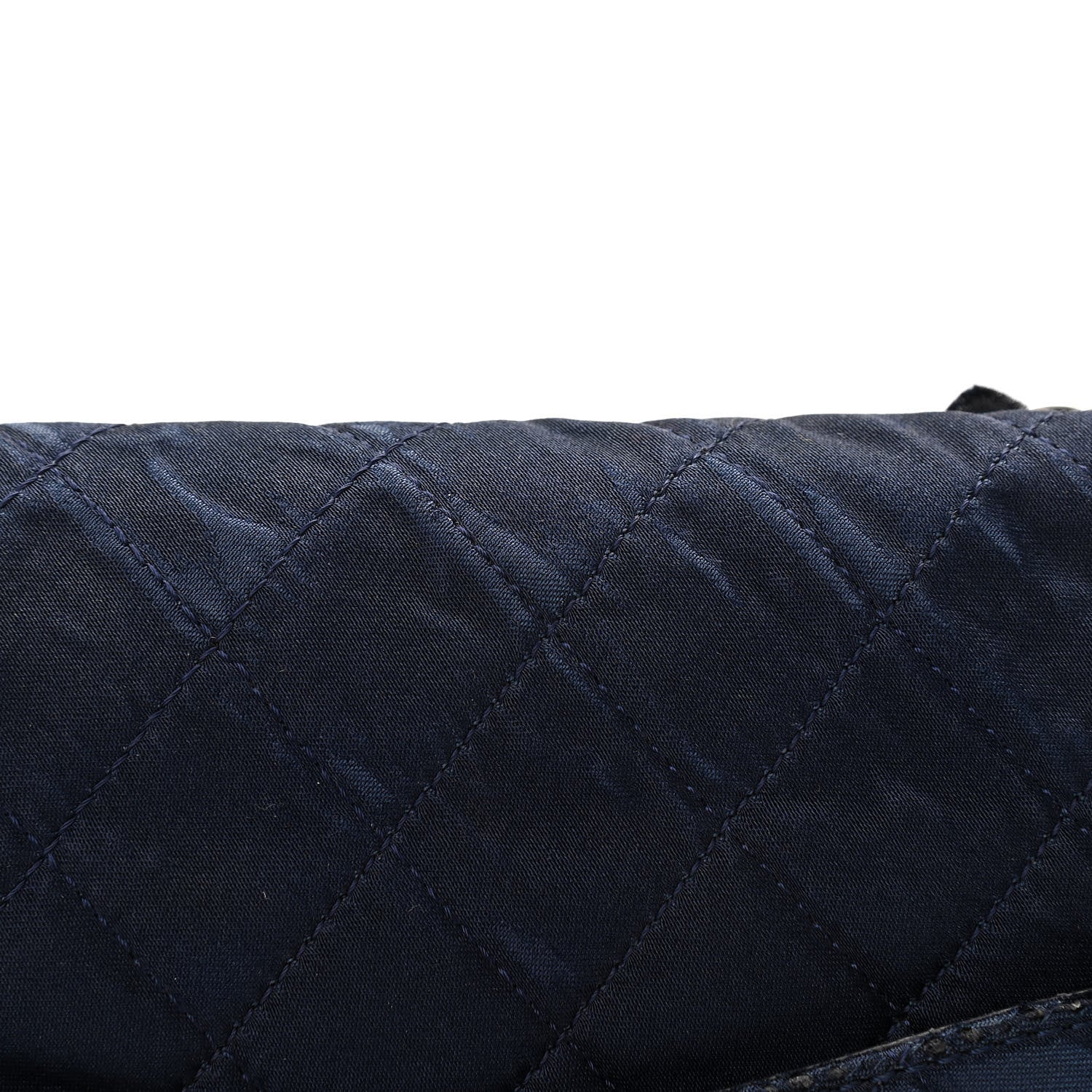 Chanel Satin Paillette Sequin Quilted Medium Single Flap Navy 12 of 15