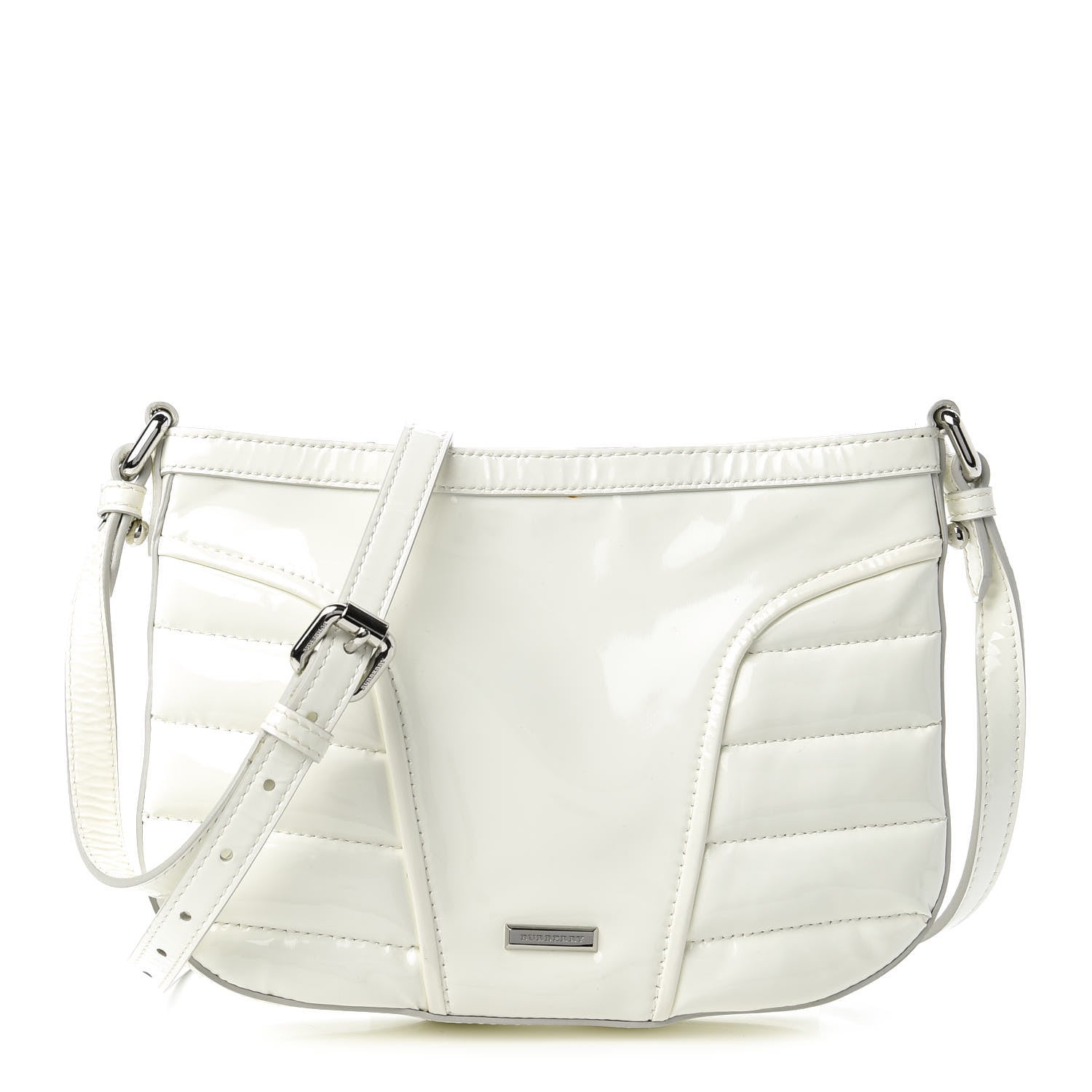 Burberry Patent Calfskin Crossbody Bag White 1 of 11