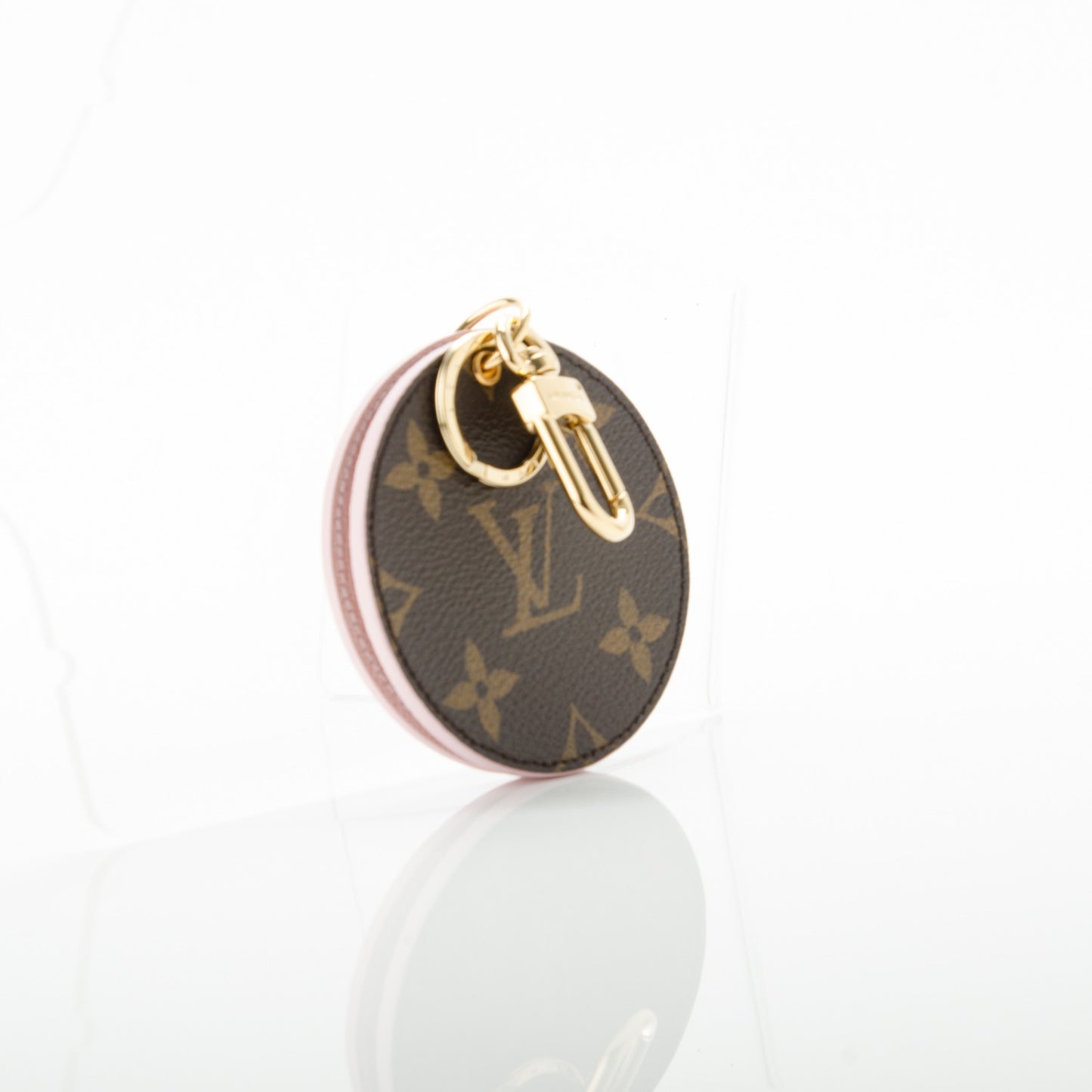 Monogram LV Mirror Bag Charm Key Holder Rose Ballerine