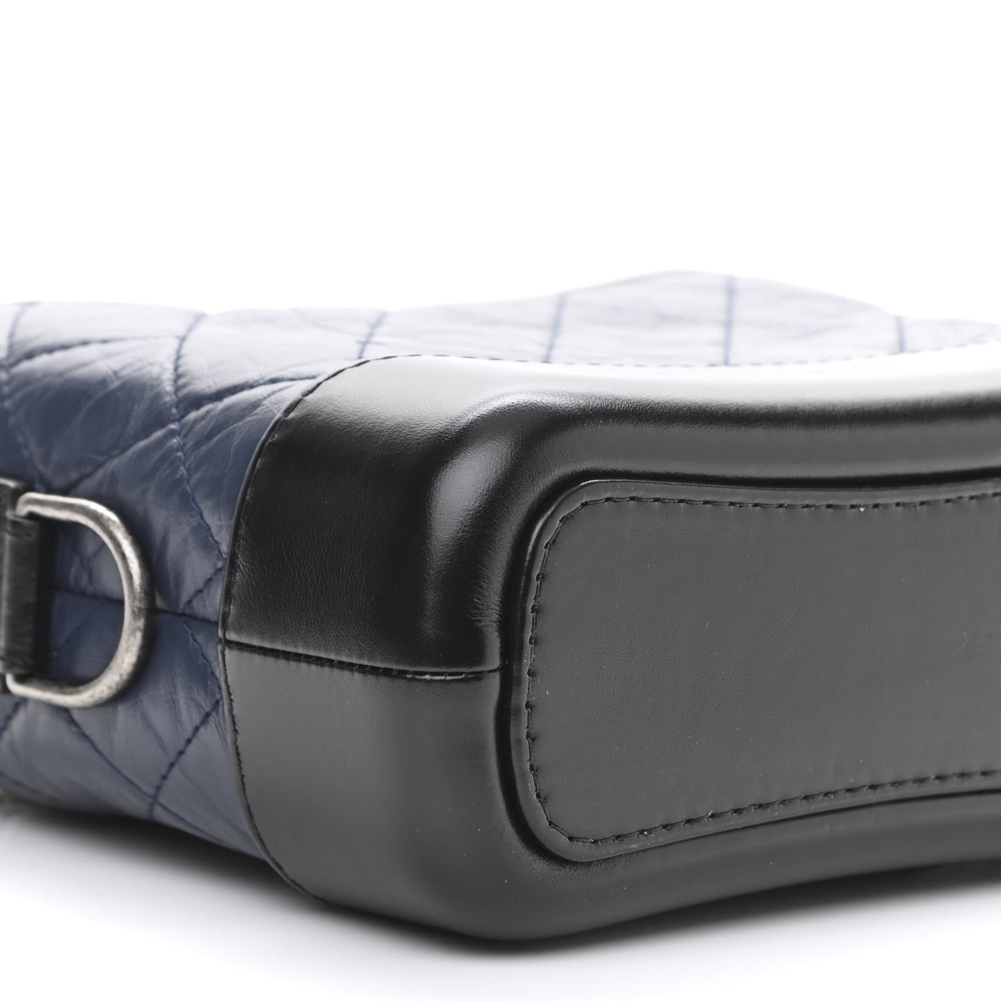 Aged Calfskin Quilted Small Gabrielle Hobo Navy Black