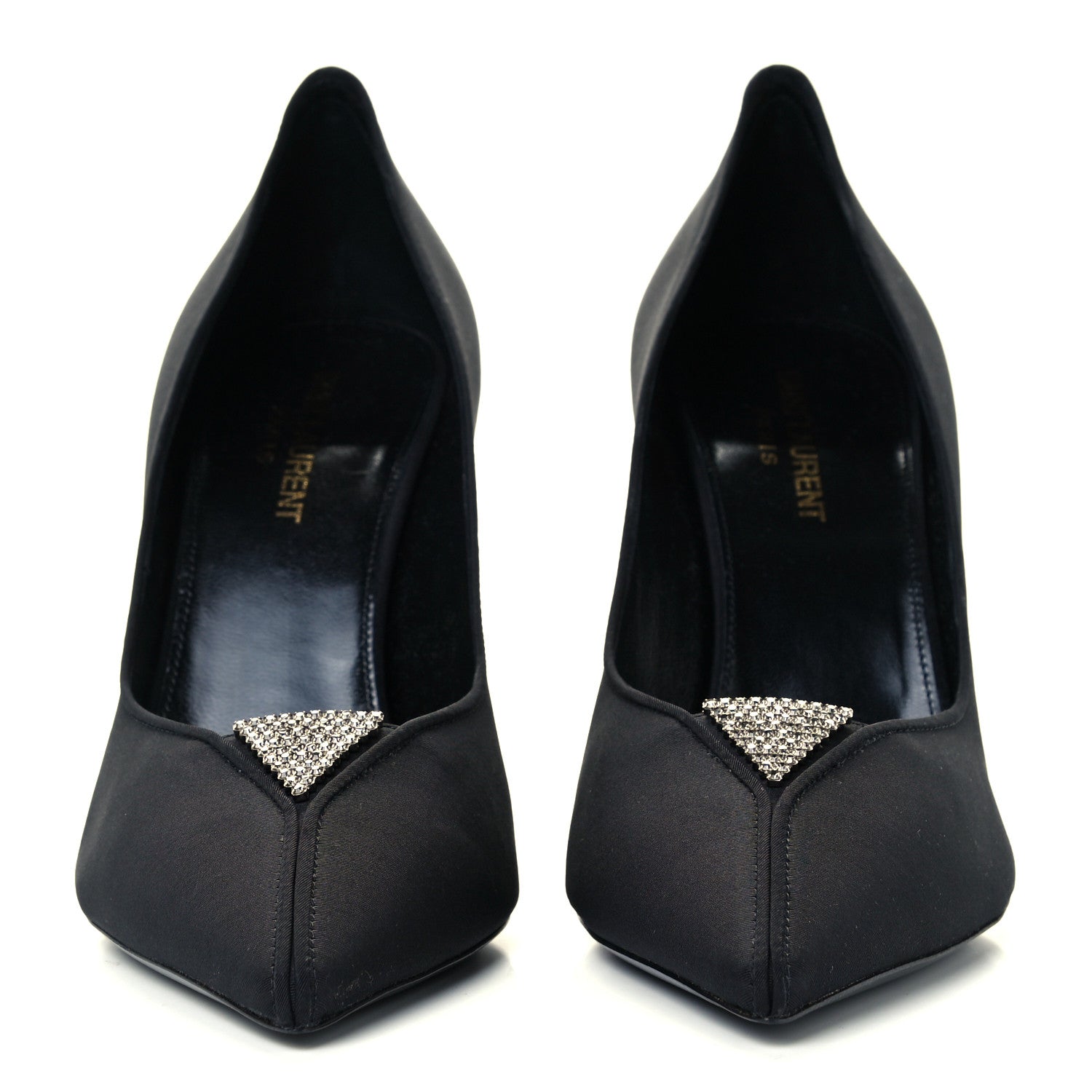 Saint Laurent Crystal Embellished Faille Paris 95 Pumps 38 Black 3 of 11
