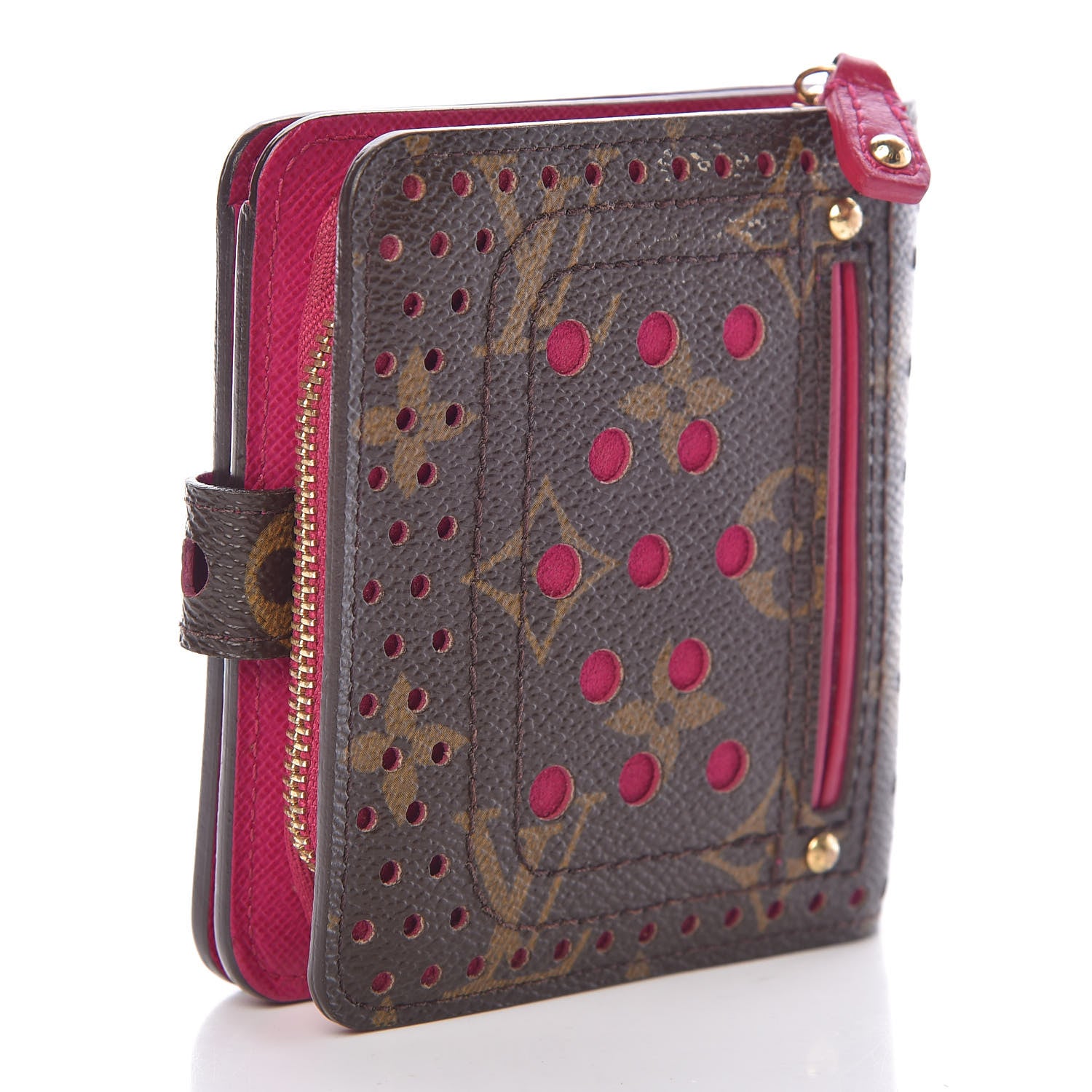 Louis Vuitton Monogram Perforated Compact Zipped Wallet Fuchsia 3 of 12