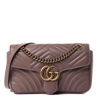 Gucci Calfskin Matelasse Small GG Marmont Shoulder Bag Porcelain Rose 1 of 4