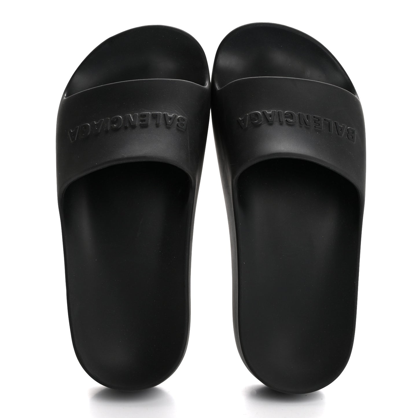 Rubber Chunky Platform Slide Sandals 35 Black