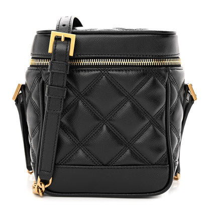 Saint Laurent Grain de Poudre Quilted 80's Vanity Bag Black 1 of 10