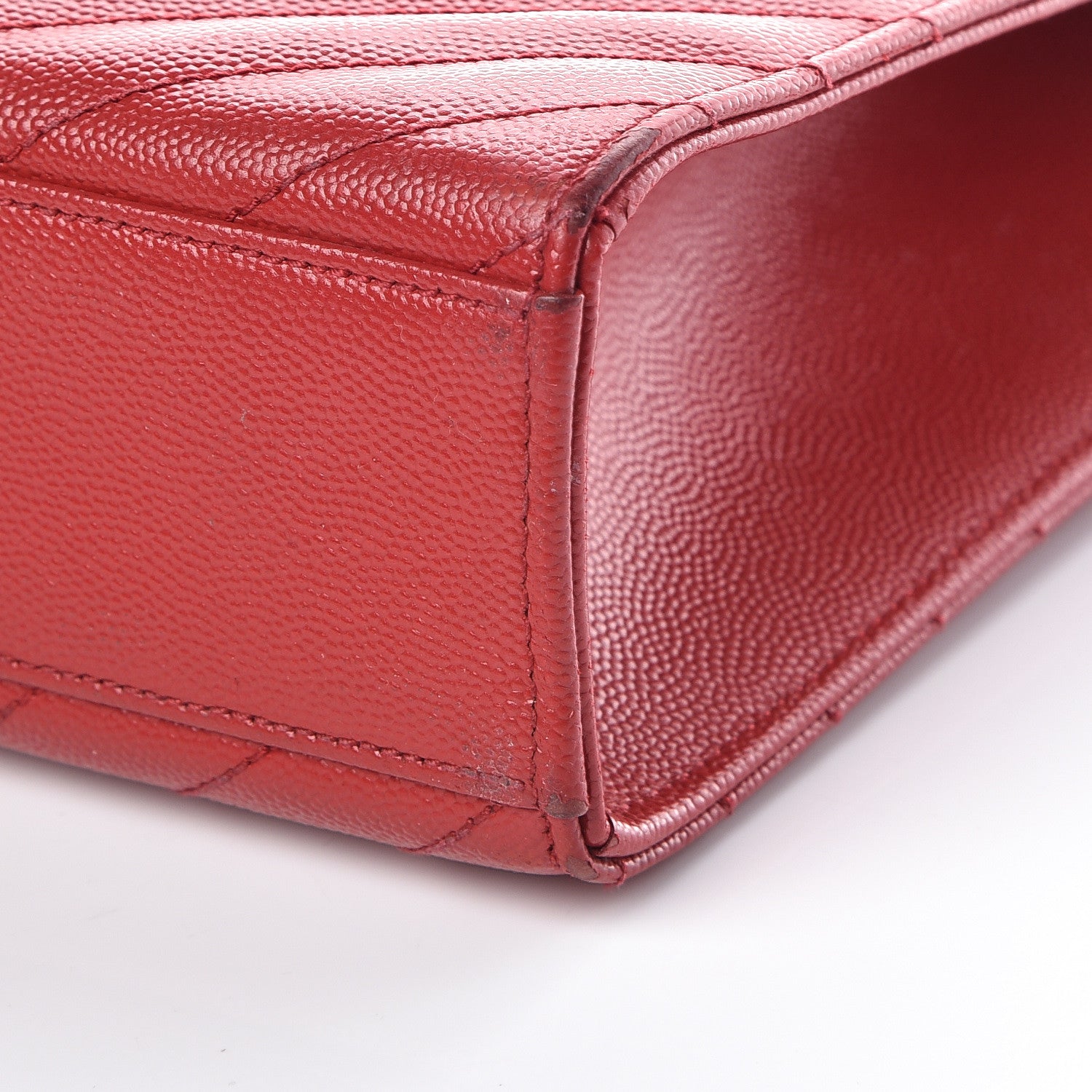 Saint Laurent Grain De Poudre Matelasse Chevron Large Monogram Satchel Lipstick Red 18 of 24