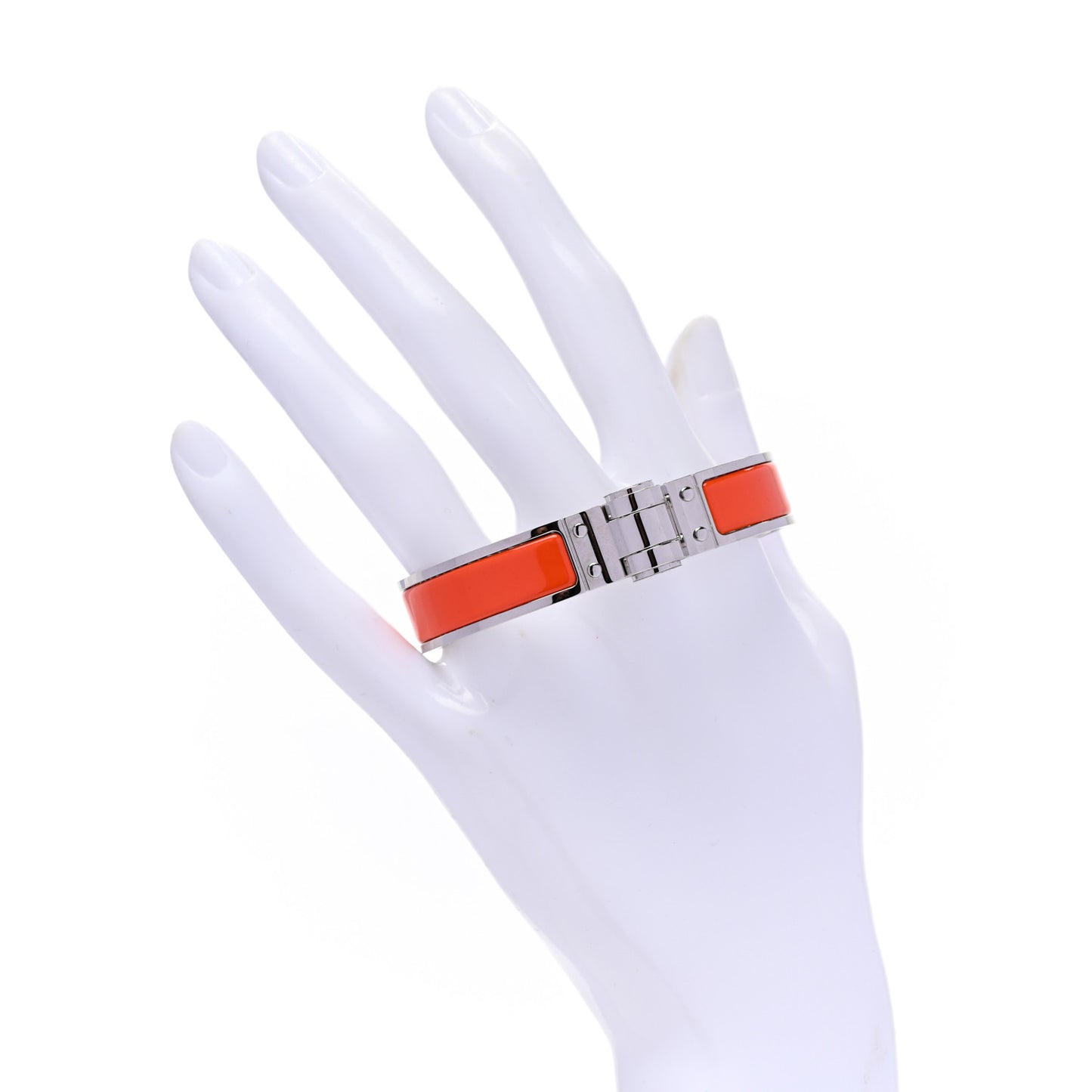 Enamel Charniere Uni Narrow Hinged Bracelet S Orange Fruite