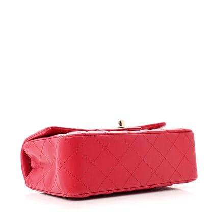Chanel Lambskin Quilted Mini Rectangular Flap Dark Red 4 of 12