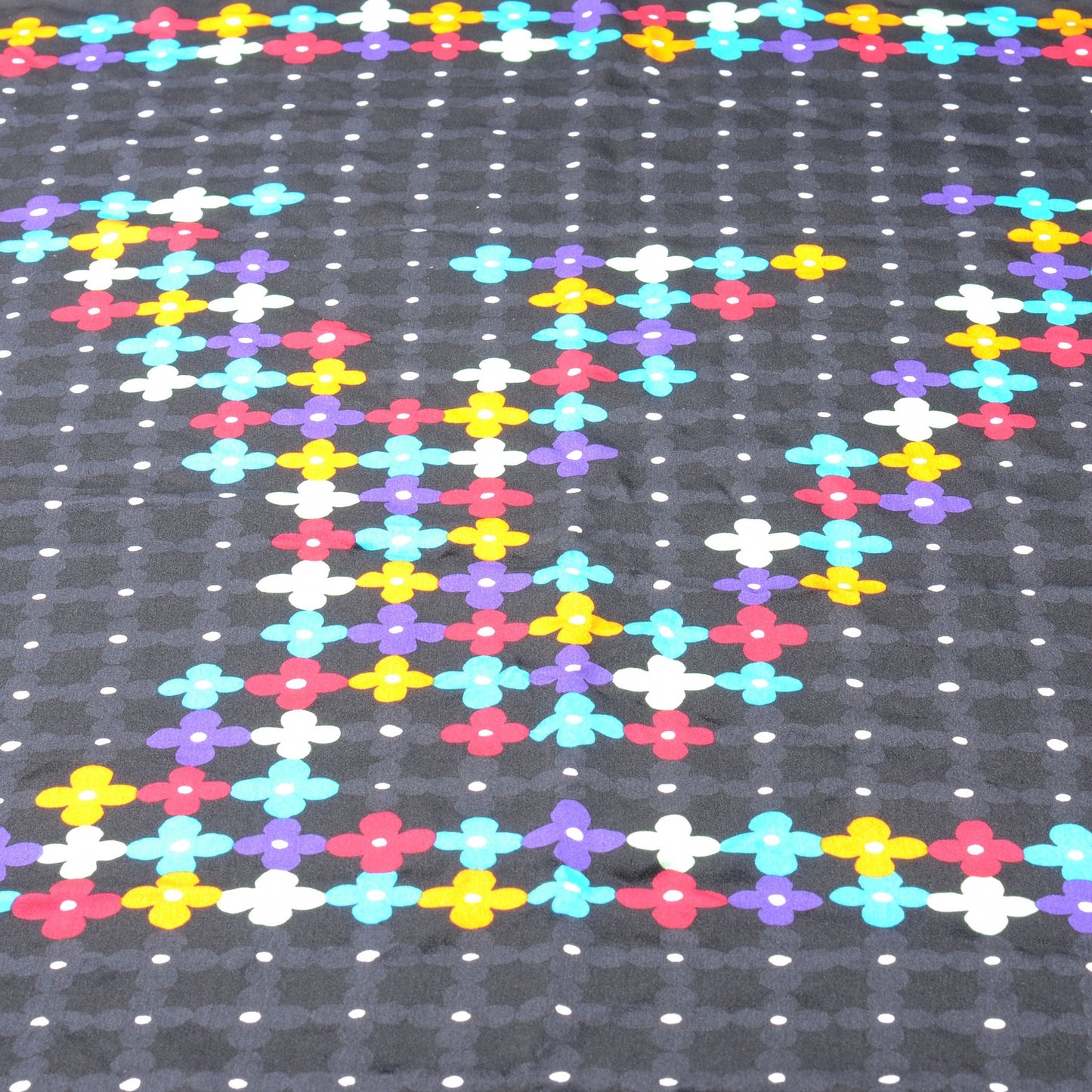 Silk Farandole Square Scarf Black