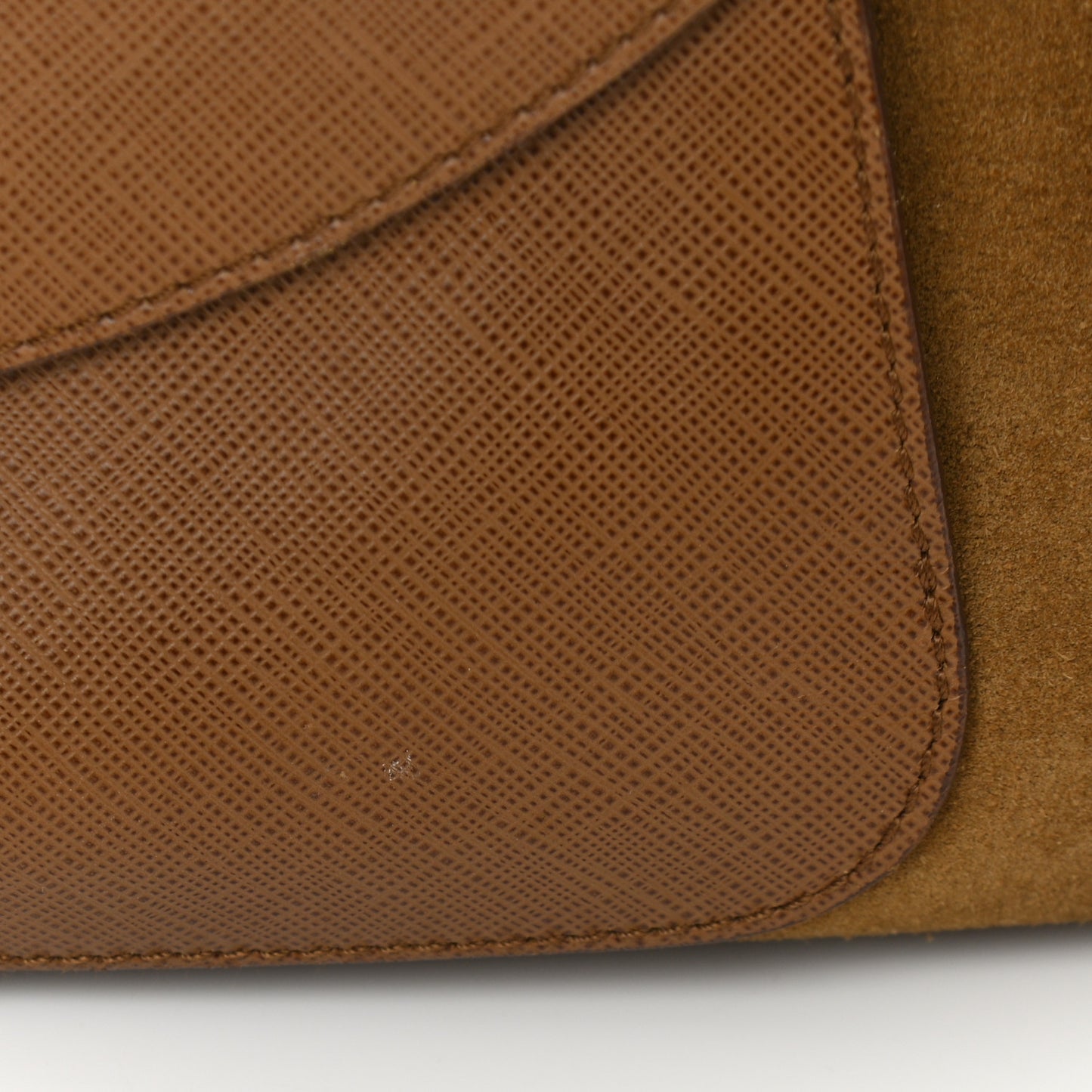 Suede Printed Calfskin Gancini Satchel Brown