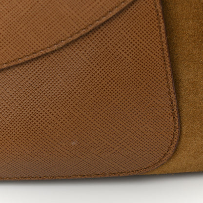 Salvatore Ferragamo Suede Printed Calfskin Gancini Satchel Brown 11 of 11