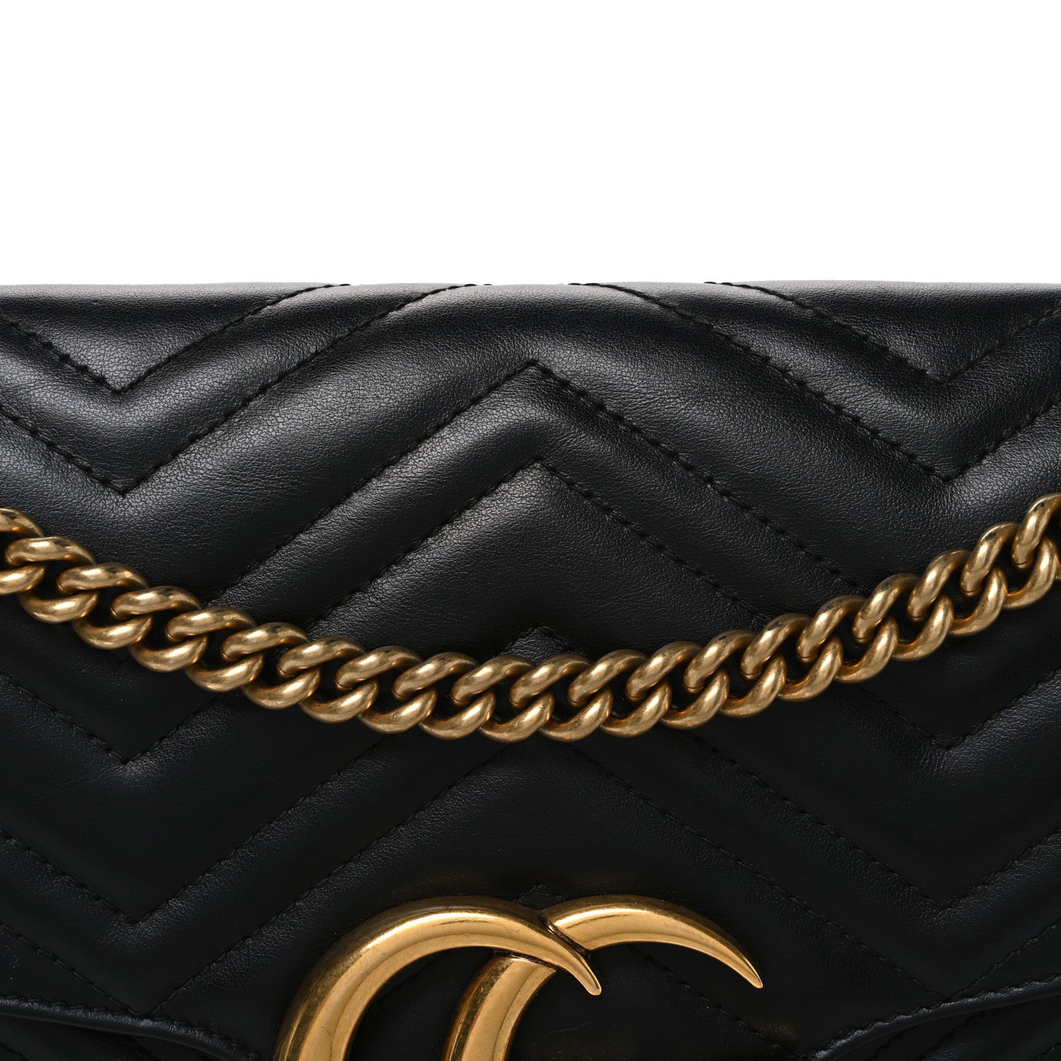 Gucci Calfskin Matelasse Medium GG Marmont Shoulder Bag Black 8 of 10