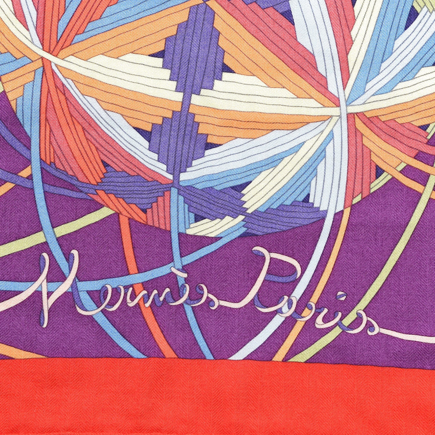 Hermes Cashmere Silk l' Art Du Temari Shawl 140 4 of 7