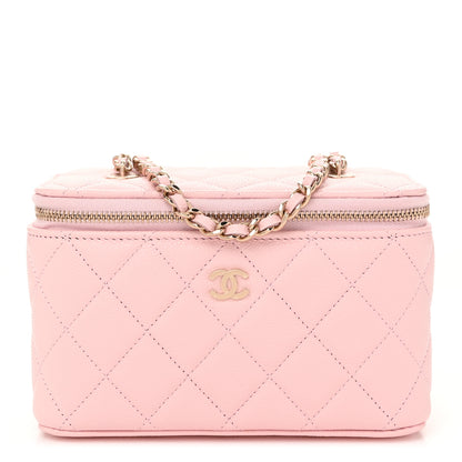 Chanel Caviar Quilted Small Vanity Case With Chain Light Pink 1 of 11