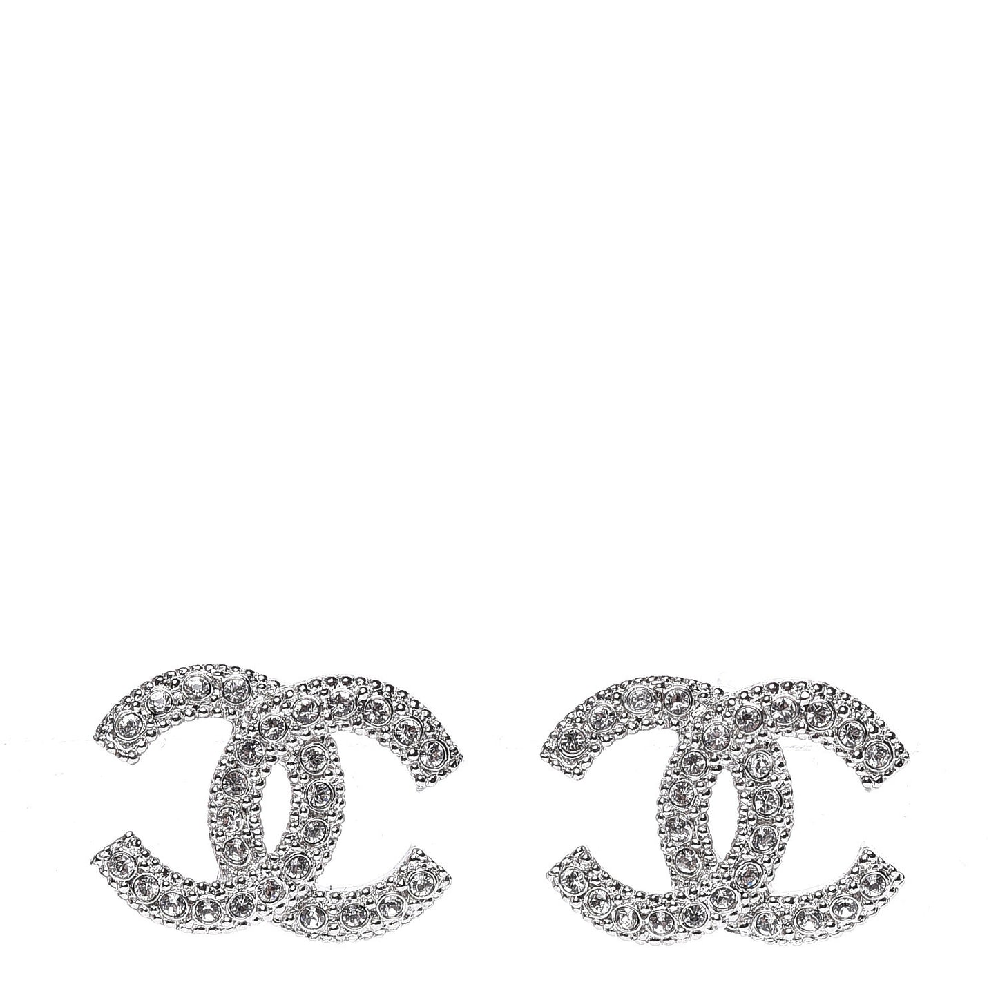 Crystal CC Earrings Silver
