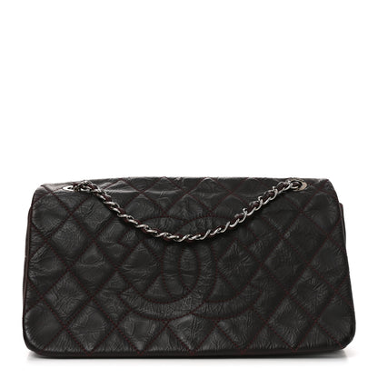 Chanel Glazed Calfskin Quilted CC Single Flap Burgundy 1 of 9