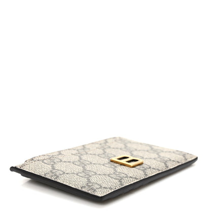 Gucci X BALENCIAGA GG Supreme Monogram Zip Card Case Beige Ebony 4 of 7