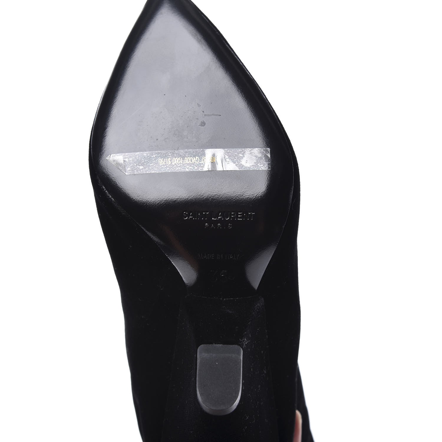 Saint Laurent Velvet Niki 105 Thigh High Boots 35 Black 7 of 7
