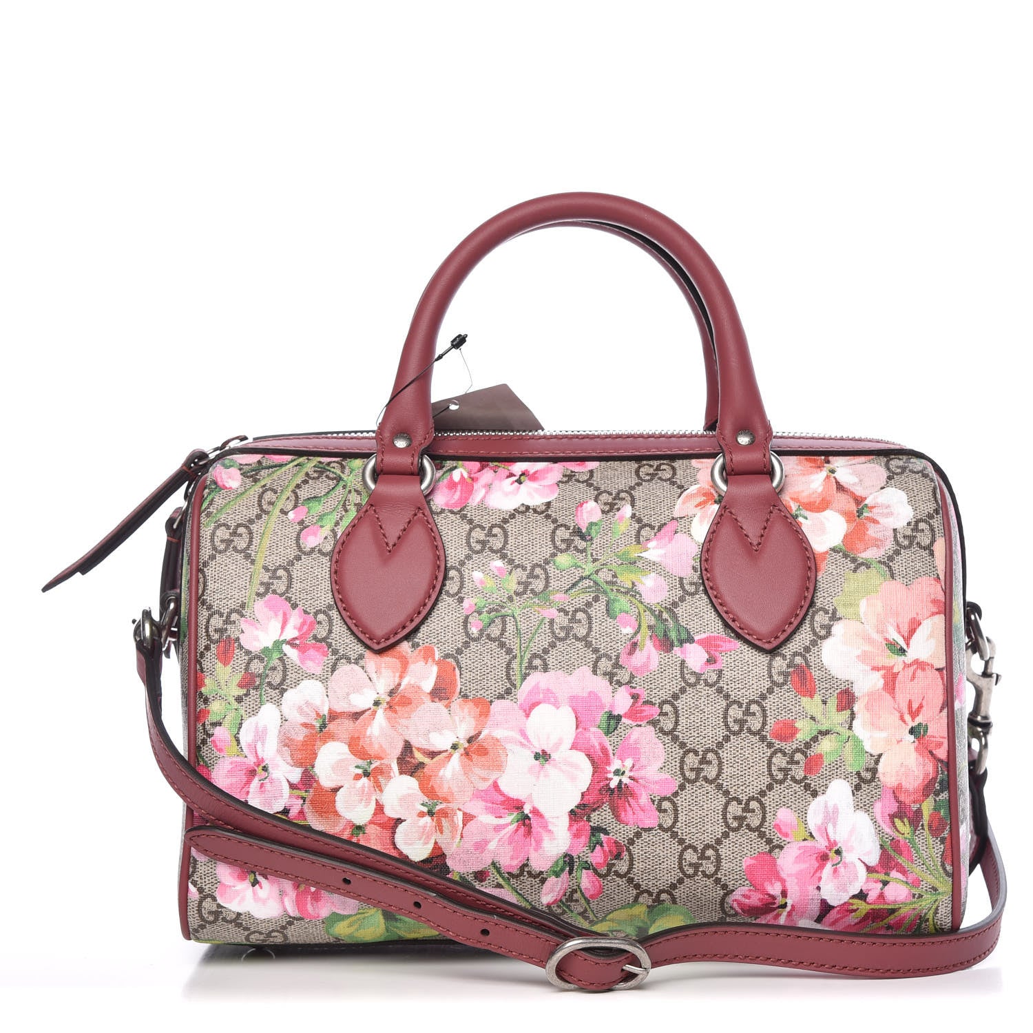 Gucci GG Supreme Monogram Blooms Small Boston Beige Multicolor Dry Rose 1 of 11