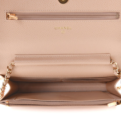 Chanel Caviar Quilted Wallet On Chain WOC Beige 4 of 6