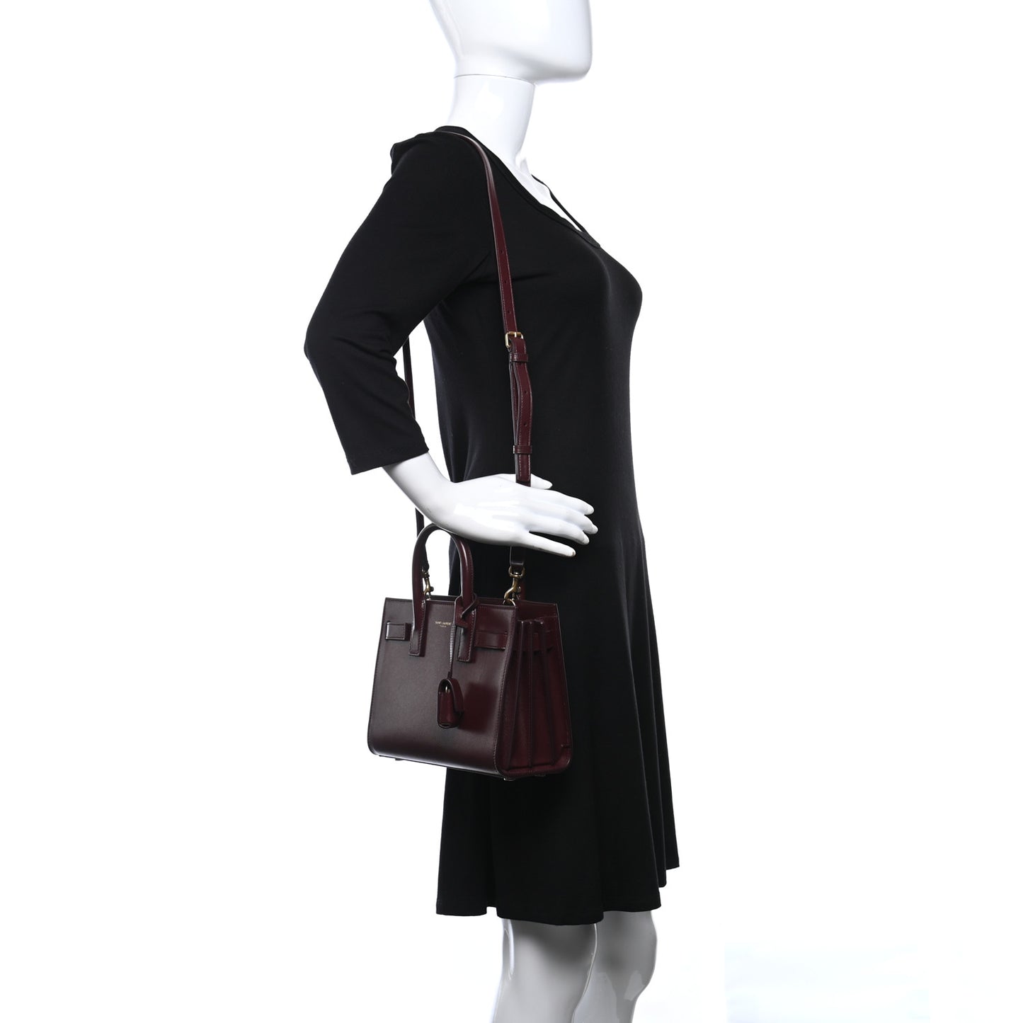 Calfskin Nano Sac De Jour Dark Amaranto