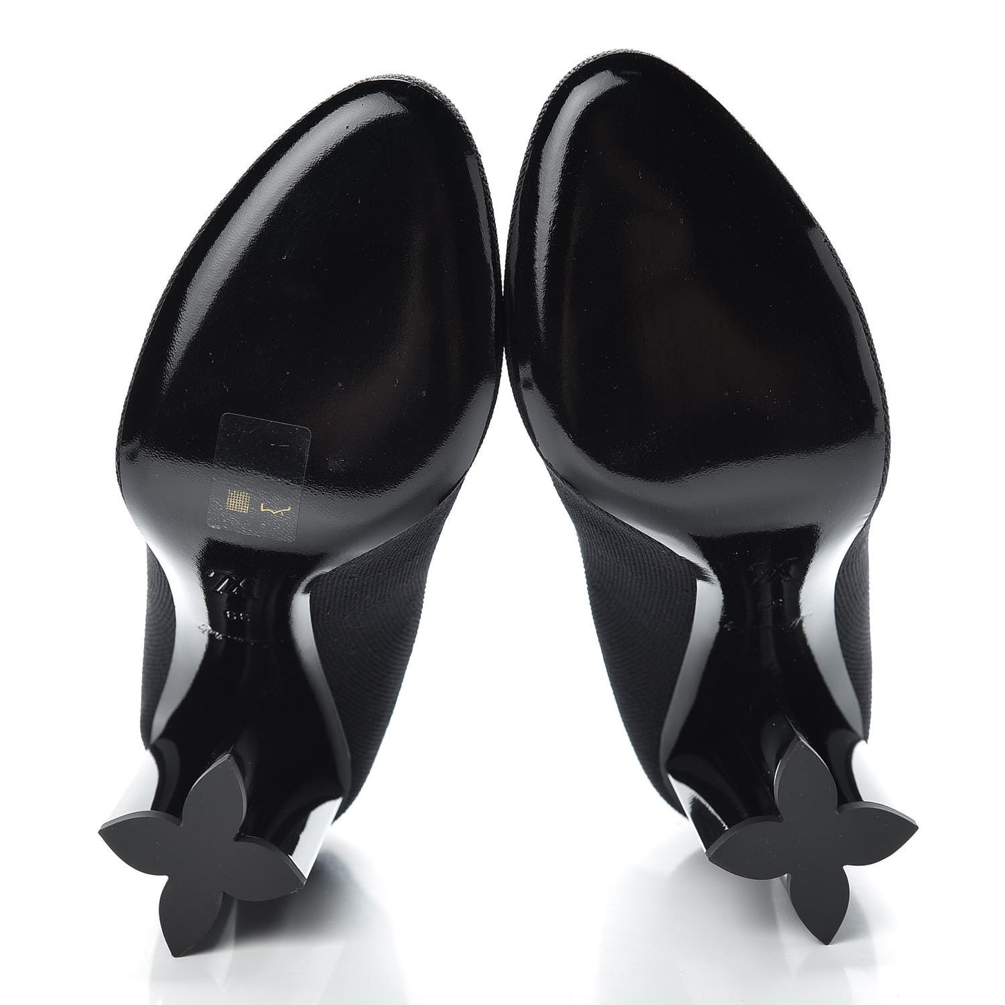 Stretch Fabric LV Black Heart Sock Ankle Boots 39 Black