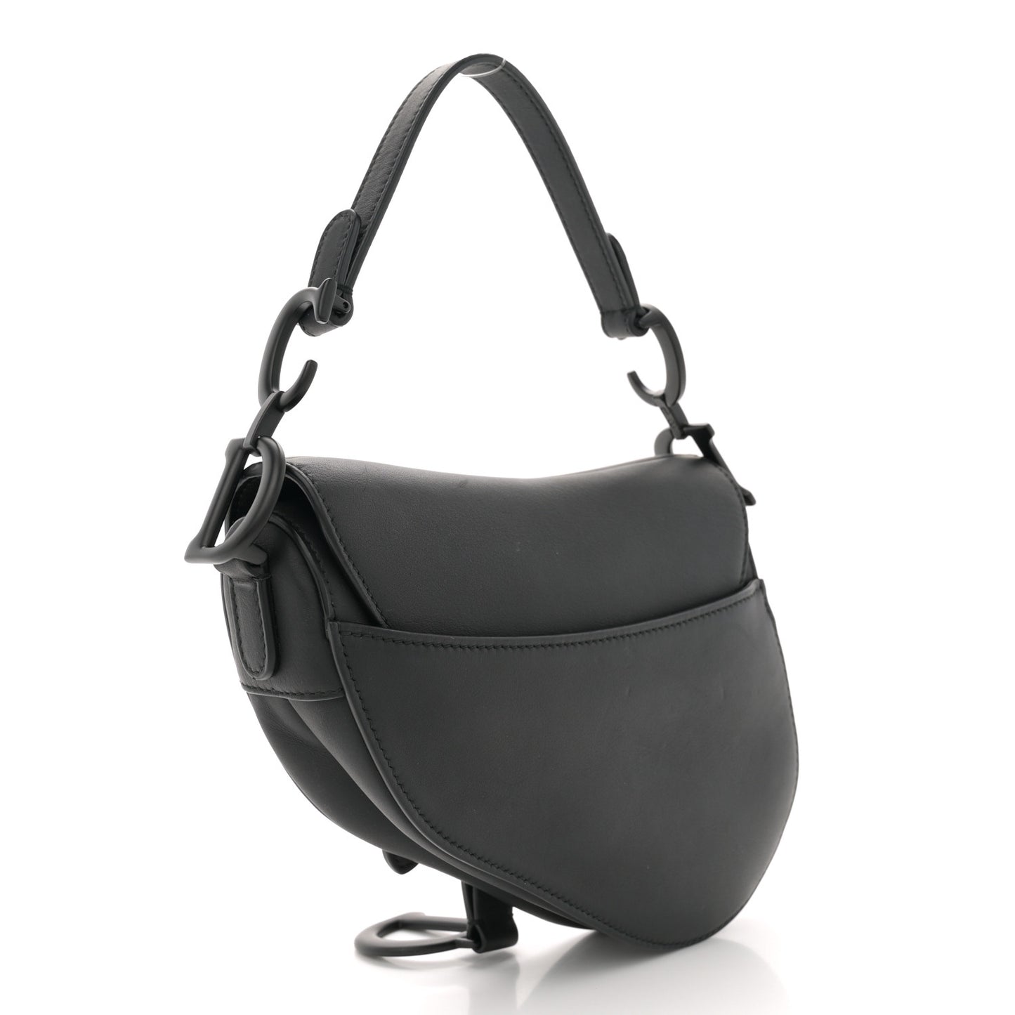Ultra Matte Calfskin Mini Saddle Bag Black