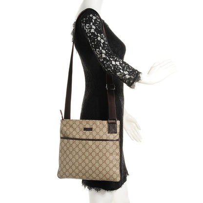Gucci GG Plus Monogram Medium Flat Messenger Bag Dark Brown 2 of 7