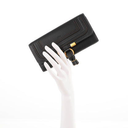 Chloe Calfskin Marcie Continental Flap Wallet Black 2 of 7