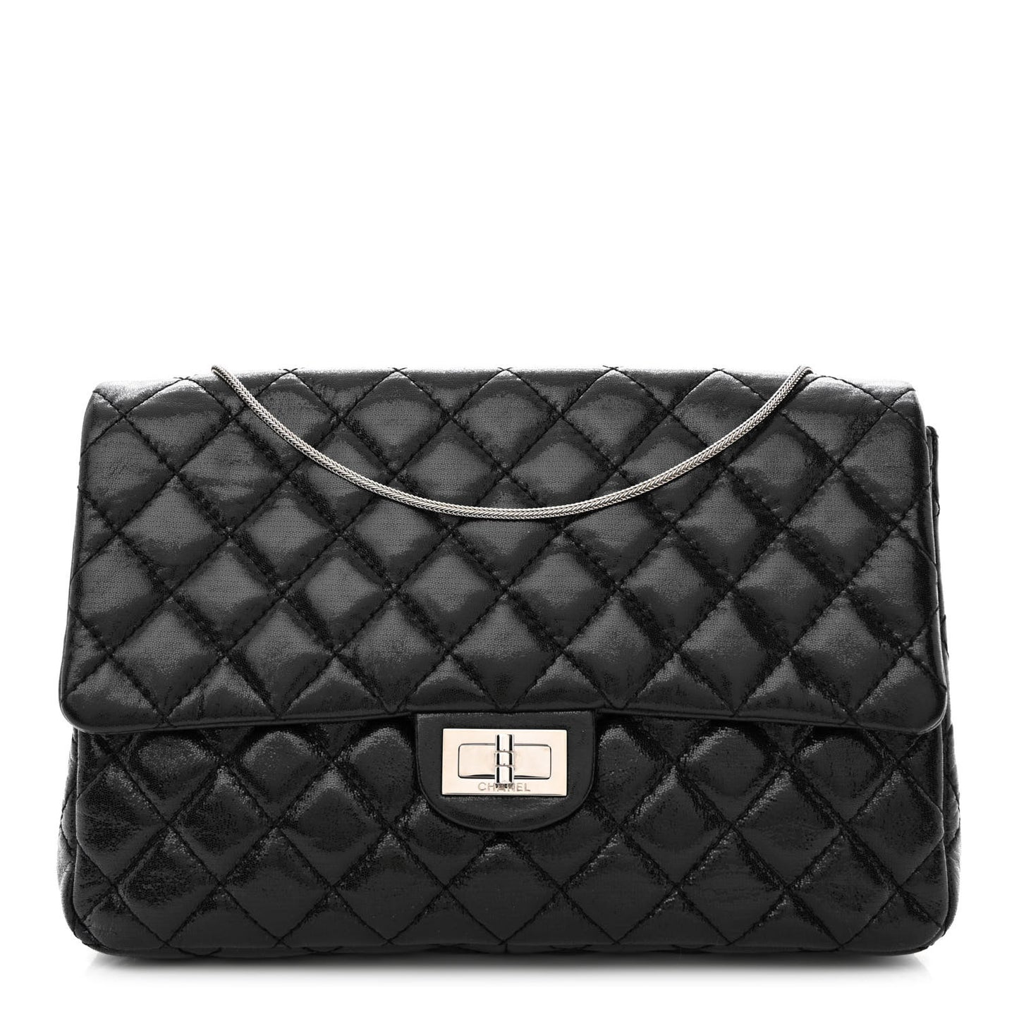 Iridescent Lambskin Quilted Snake Chain 2.55 Reissue Flap Black