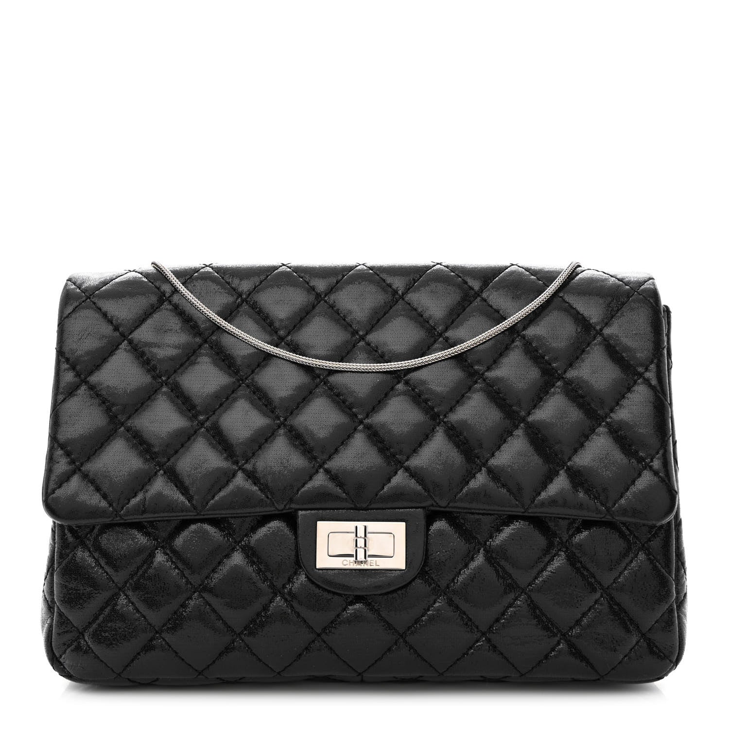 Chanel Iridescent Lambskin Quilted Snake Chain 2.55 Reissue Flap Black 1 of 11