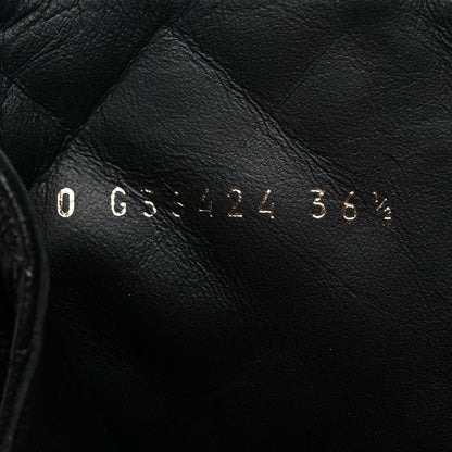 Chanel Shiny Calfskin Quilted Lace Up Combat Boots 36.5 Black 8 of 9