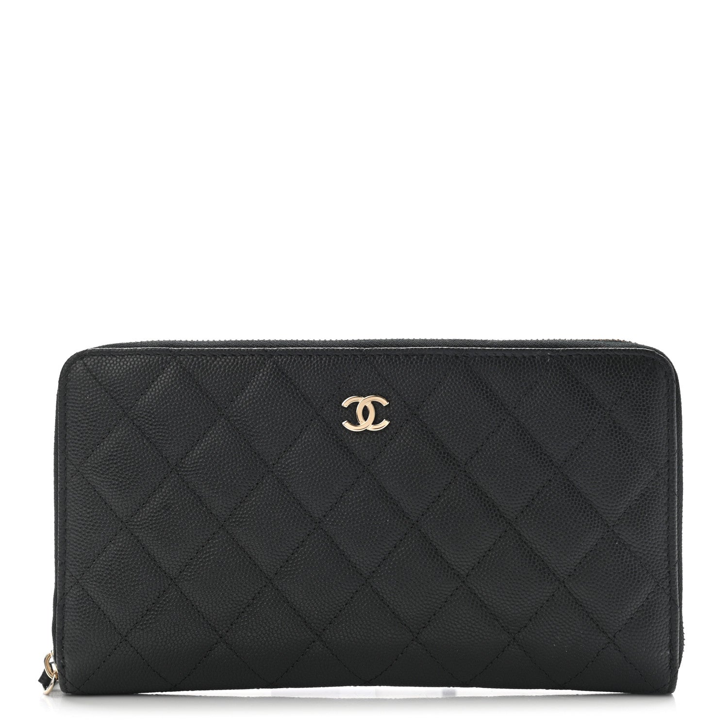 Chanel Caviar Quilted Large Zip Around Organizer Wallet Black 1 of 9